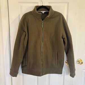 Orvis Olive Green Fleece Jacket Zip up Size S cabincore